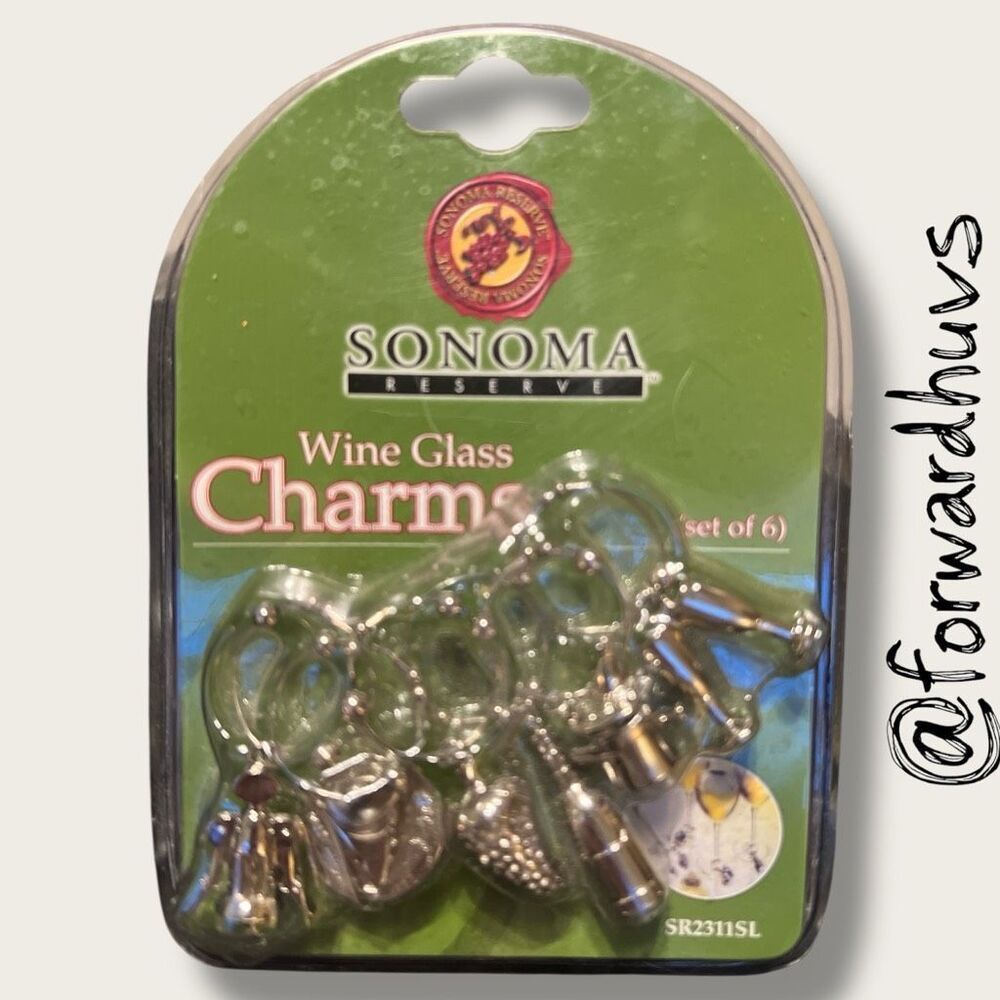 Sonoma Reserve 2003 Wine Glass Charms – Set of 6 – New Old Stock